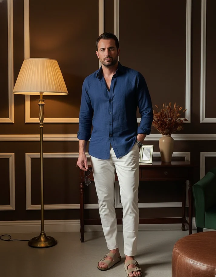 Old Money Classic Shirt (Navy) thumb 3