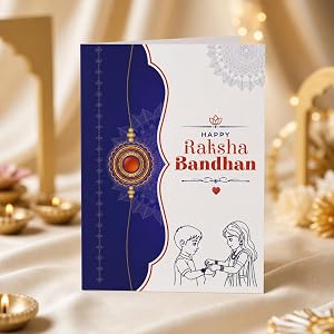 Oblivion Flower Rakhi for Brother with Pooja Thali - Raksha Bandhan Gift Set with Roli Tikka, Pooja Coin & Greeting Card | Rakhi Combo for Bhaiya thumb 4